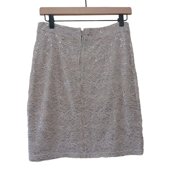 H&M Silver Shiny Lace Mini Skirt Size M - Picture 3 of 3